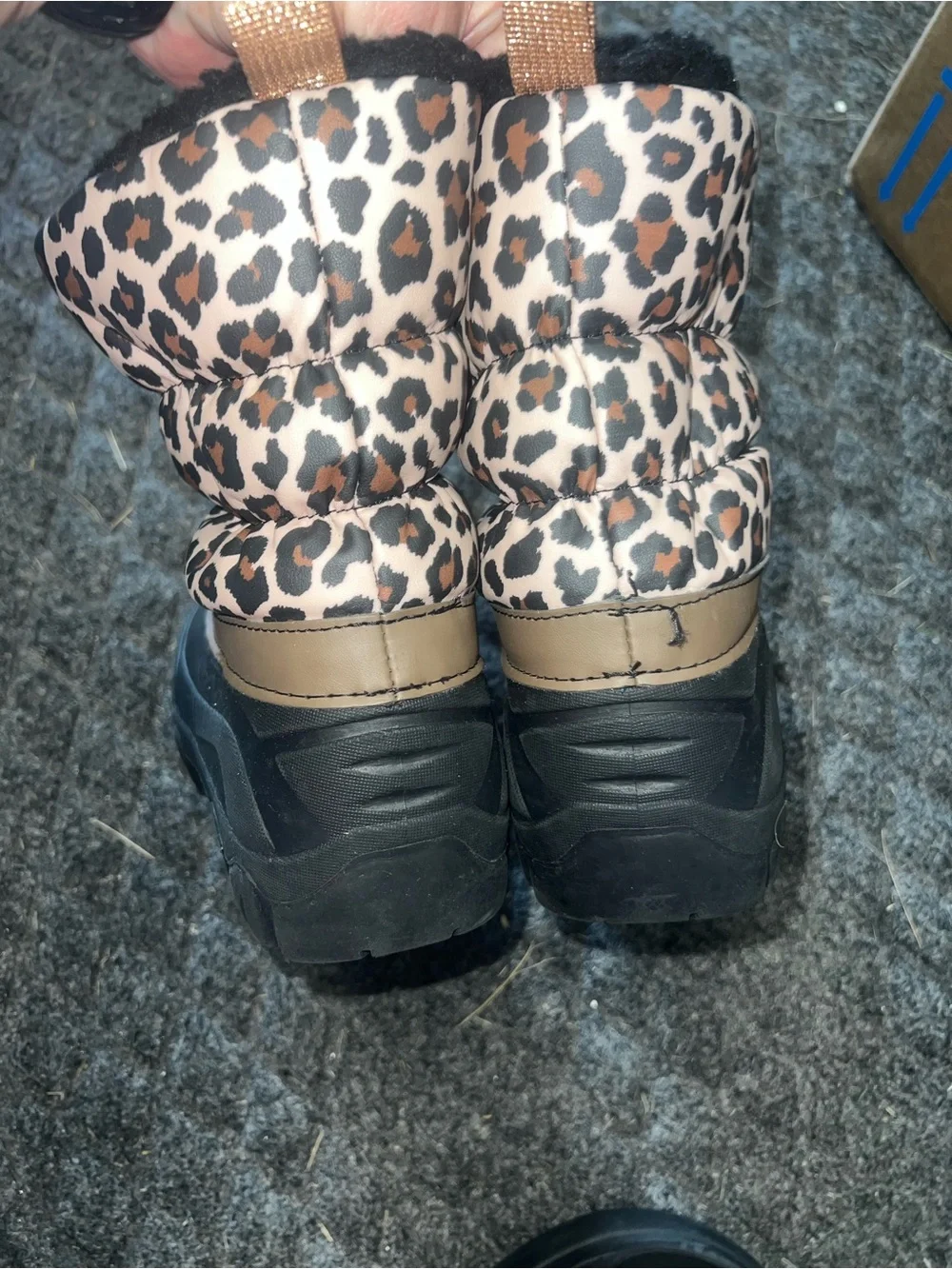 🐆 Members Mark Leopard Print Winter Snow Boots – Girls’ Size 5 Big Kids